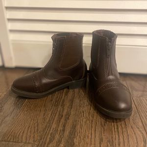 Belle&Bow Toddler Girls 7 Equestrian Paddock Boots Brown Zipper worn once